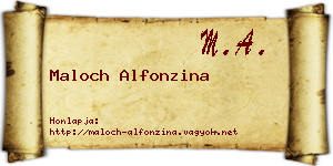 Maloch Alfonzina névjegykártya